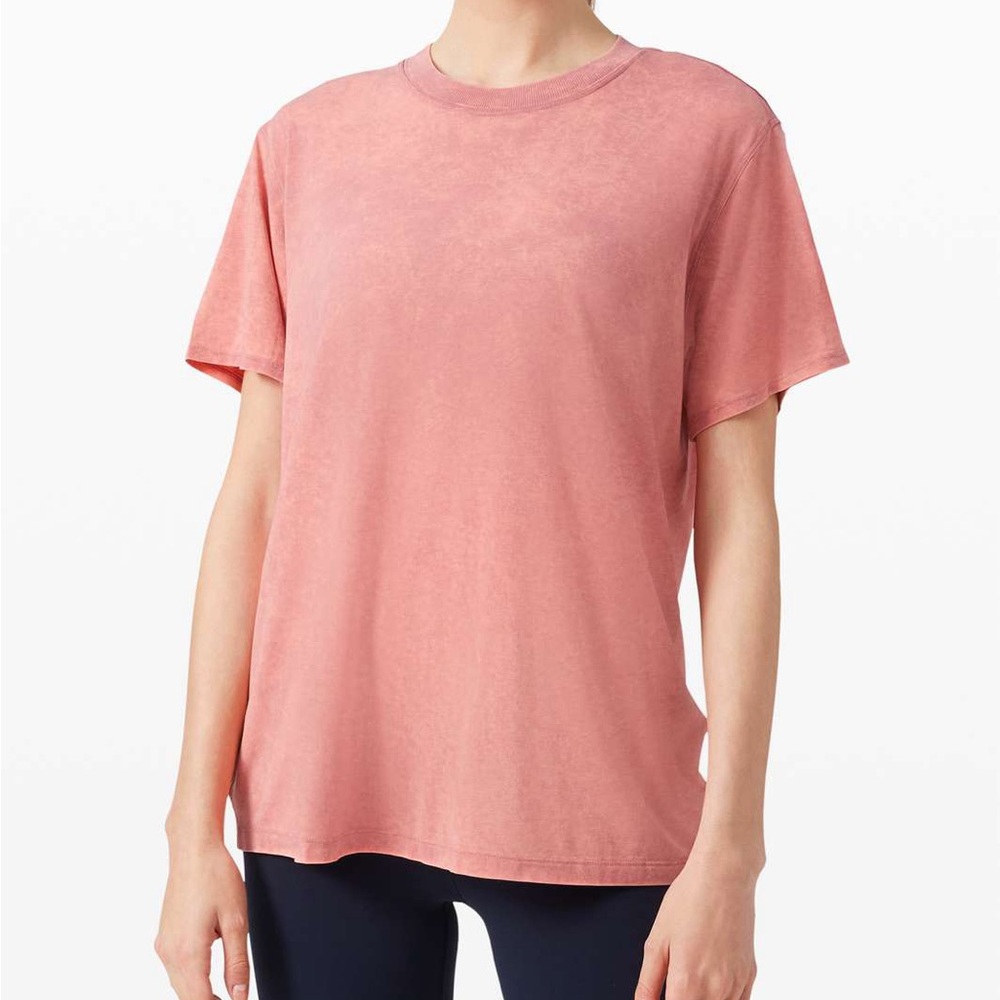 Lululemon All Yours Tee *Cloud Cloudy Wash Cherry Tint